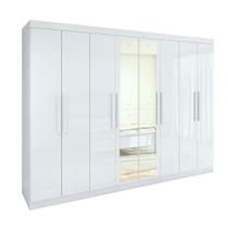 Guarda-roupa Casal Easy Slim 8 Portas Com Espelho Branco