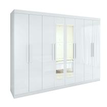 Guarda-roupa Casal Easy Slim 8 Portas Com Espelho Branco Guarda-roupa Casal Easy Slim 8 Portas Com Espelho Branco