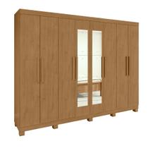 Guarda-roupa Casal Easy Slim 8 Portas Com Espelho E Pés Amendoa Clean Guarda-roupa Casal Easy Slim 8 Portas Com Espelho E Pés Amendoa Clean