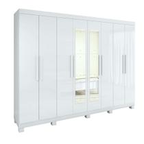 Guarda-roupa Casal Easy Slim 8 Portas Com Espelho E Pés Branco Guarda-roupa Casal Easy Slim 8 Portas Com Espelho E Pés Branco
