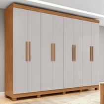 Guarda-roupa Casal Easy Slim 8 Portas Com Pés Amendoa Clean/Off White Guarda-roupa Casal Easy Slim 8 Portas Com Pés Amendoa Clean/Off White