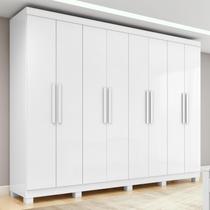 Guarda-roupa Casal Easy Slim 8 Portas Com Pés Branco Guarda-roupa Casal Easy Slim 8 Portas Com Pés Branco