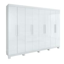 Guarda-roupa Casal Easy Slim 8 Portas Com Pés Branco