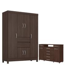 Guarda Roupa Casal Ecom 2 com Cômoda London Café - Demóbile Guarda Roupa Casal Ecom 2 com Cômoda London Café - Demóbile