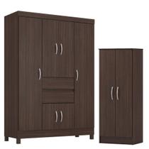 Guarda Roupa Casal Ecom 2 Com Multiuso Viena Café - Demóbile Guarda Roupa Casal Ecom 2 Com Multiuso Viena Café - Demóbile