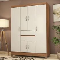 Guarda-Roupa Casal Ecom Ii 6 Portas Amêndola/Off-White - Demóbile Guarda-Roupa Casal Ecom Ii 6 Portas Amêndola/Off-White - Demóbile
