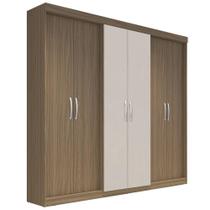 Guarda-Roupa Casal Édez Zen, 6 Portas 2,07m, Nogueira e Off White