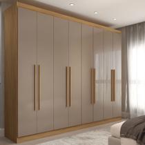 Guarda-Roupa Casal Ele e Ela 8 Portas 4 Gavetas 8 Prateleiras Cappuccino/Off White - Panorama Móveis Guarda-Roupa Casal Ele e Ela 8 Portas 4 Gavetas 8 Prateleiras Cappuccino/Off White - Panorama Móveis