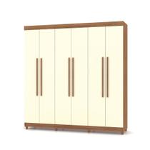 Guarda Roupa Casal Elegance 6 Portas Com 8 Pes champanhe