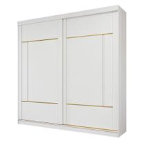 Guarda-Roupa Casal Elise 2 Portas de Correr 4 Gavetas com 4 Espelhos Grandes PM Home