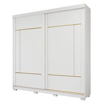 Guarda-Roupa Casal Elise 2 Portas de Correr 4 Gavetas com Pés 100% MDF PM Home Guarda-Roupa Casal Elise 2 Portas de Correr 4 Gavetas com Pés 100% MDF PM Home