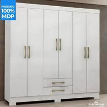 Guarda Roupa Casal Escócia (Pérola) 6 Portas 2 Gavetas - Maxel Guarda Roupa Casal Escócia (Pérola) 6 Portas 2 Gavetas - Maxel