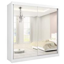 Guarda Roupa Casal Espelhado 2 Portas 6 Gavetas - Las Vegas-Branco - Móveis D'Doro