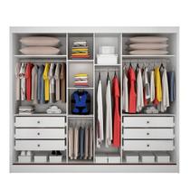 Guarda Roupa Casal Espelhado 6 Gavetas - Sollo-Branco - Móveis Novo Horizonte