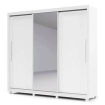 Guarda Roupa Casal Espelhado Portas Correr Com Pés Royale Gelius Branco