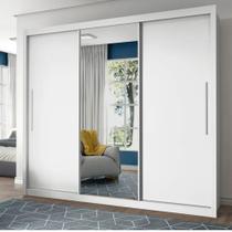 Guarda Roupa Casal Espelho 3 Portas e 4 Gavetas Royale Branco - Fabrica 1 Móveis