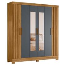 Guarda Roupa Casal Espelho 6P 195 cm Valenca Moval