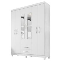Guarda Roupa Casal Espelho 6P 2G Moden 150 cm Branco Flex INCP
