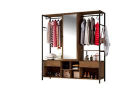 Guarda Roupa Casal Espelho Closet Industrial New Barcelona