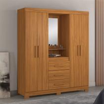 Guarda-Roupa Casal Essen 4 Portas 3 Gavetas com Espelho Freijó Trend - Pnr Móveis Guarda-Roupa Casal Essen 4 Portas 3 Gavetas com Espelho Freijó Trend - Pnr Móveis