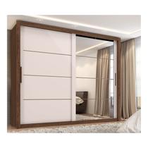 Guarda Roupa Casal Essencial 2 Portas de Correr 6 Gavetas com 8 espelhos