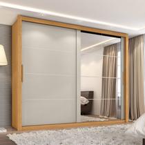 Guarda Roupa Casal Essencial 2 Portas de Correr 6 Gavetas com 8 espelhos