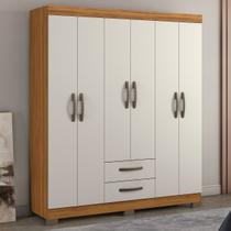 Guarda-Roupa Casal Estelar 6 Portas 2 Gavetas Freijó Trend/Off White - Pnr Móveis Guarda-Roupa Casal Estelar 6 Portas 2 Gavetas Freijó Trend/Off White - Pnr Móveis
