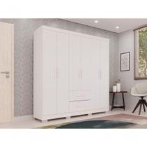 Guarda Roupa Casal Estrela Premium 6 Portas de Bater 2 Gavetas Cinamomo-Off-White MDP