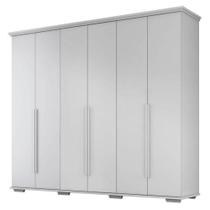Guarda Roupa Casal Everest 6 Portas 5 Gavetas Branco Absoluto Semi Fosco - Zanzini