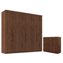 Guarda Roupa Casal Evidence Plus 6 portas com Cômoda Sapateira Genova Plus 4 gavetas Jacarandá Fosco-Zanzini Guarda Roupa Casal Evidence Plus 6 portas com Cômoda Sapateira Genova Plus 4 gavetas Jacarandá Fosco-Zanzini