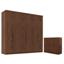 Guarda Roupa Casal Evidence Plus 6 portas com Cômoda Sapateira Genova Plus 4 gavetas Jacarandá Fosco-Zanzini Guarda Roupa Casal Evidence Plus 6 portas com Cômoda Sapateira Genova Plus 4 gavetas Jacarandá Fosco-Zanzini