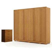 Guarda Roupa Casal Evo 6 Portas Cinamomo com Cômoda Rubi 4 Gavetas Cinamomo Leifer Guarda Roupa Casal Evo 6 Portas Cinamomo com Cômoda Rubi 4 Gavetas Cinamomo Leifer
