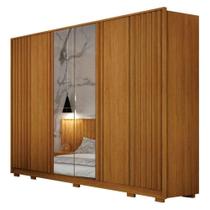 Guarda Roupa Casal Evo 6 Portas de Bater com Espelho 6 Gavetas Cinamomo Leifer Guarda Roupa Casal Evo 6 Portas de Bater com Espelho 6 Gavetas Cinamomo Leifer