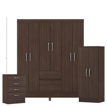 Guarda Roupa Casal Flash 2 com Multiuso Viena com Cômoda Astral Café - Demóbile Guarda Roupa Casal Flash 2 com Multiuso Viena com Cômoda Astral Café - Demóbile