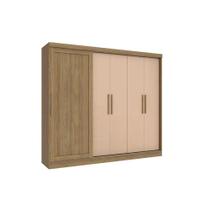 Guarda Roupa Casal Flex 5 Portas e 4 Gavetas N564 Nogueira/Macadamia - Kappesberg Guarda Roupa Casal Flex 5 Portas e 4 Gavetas N564 Nogueira/Macadamia - Kappesberg