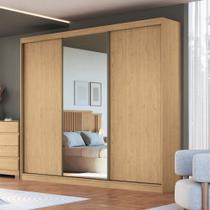 Guarda Roupa Casal Flex com Espelho 3 Portas de Correr em MDF Imperial New Móveis Castro Guarda Roupa Casal Flex com Espelho 3 Portas de Correr em MDF Imperial New Móveis Castro