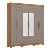 Guarda Roupa Casal Flora 6 Portas com Espelho - Móveis Henn
