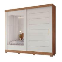 Guarda Roupa Casal Florida 2 Portas de Correr 8 Gavetas MDF Madeir-Off Panan Móveis Guarda Roupa Casal Florida 2 Portas de Correr 8 Gavetas MDF Madeir-Off Panan Móveis