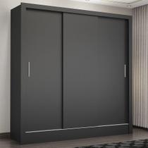 Guarda Roupa Casal Fortaleza 3 Portas Carioca Móveis Preto