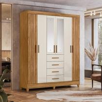 Guarda Roupa Casal Frisado 6 Portas 4 Gavetas com 2 Espelhos Aruba Guarda Roupa Casal Frisado 6 Portas 4 Gavetas com 2 Espelhos Aruba