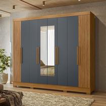 Guarda-roupa Casal Frisado 8 Portas 4 Gavetas com Espelhos e Pés Diplomata Guarda-roupa Casal Frisado 8 Portas 4 Gavetas com Espelhos e Pés Diplomata