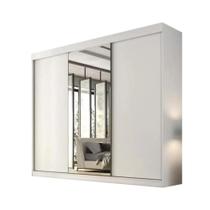 Guarda roupa casal garibaldi 3 portas de correr com espelho central 6 gavetas