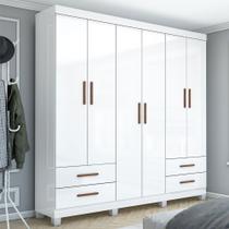 Guarda-Roupa Casal Genova 6 Portas 4 Gavetas 22110 Branco - Carioca Móveis Guarda-Roupa Casal Genova 6 Portas 4 Gavetas 22110 Branco - Carioca Móveis
