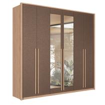 Guarda Roupa Casal Genova 6 Portas C/ Espelho Wood/Terracota Santos Andira