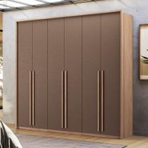 Guarda Roupa Casal Genova 6 Portas Wood/Terracota Santos Andira