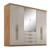 Guarda Roupa Casal Giardino 6 Portas Amêndola Nude Prime Tx Com Espelho - Demóbile