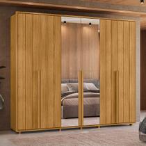 Guarda Roupa Casal Grande 6 Portas 2 Espelhos 100% MDF Volpi 278cm Madetec Cor:Cumaru Guarda Roupa Casal Grande 6 Portas 2 Espelhos 100% MDF Volpi 278cm Madetec Cor:Cumaru