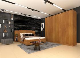 Guarda roupa casal grande 6 portas 2,39m - Veneza-Cinamomo - Tcil Móveis