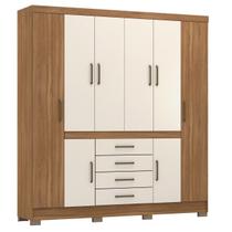 Guarda Roupa Casal Grande 8 Portas 4 Gavetas 7 Prateleiras 4 Cabideiros New Realce