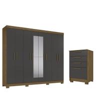 Guarda roupa casal Grande Atenas + Comoda Atenas